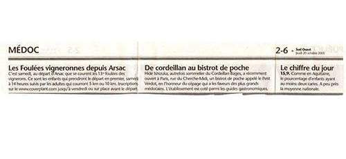Article le petit verdot sud ouest Paris